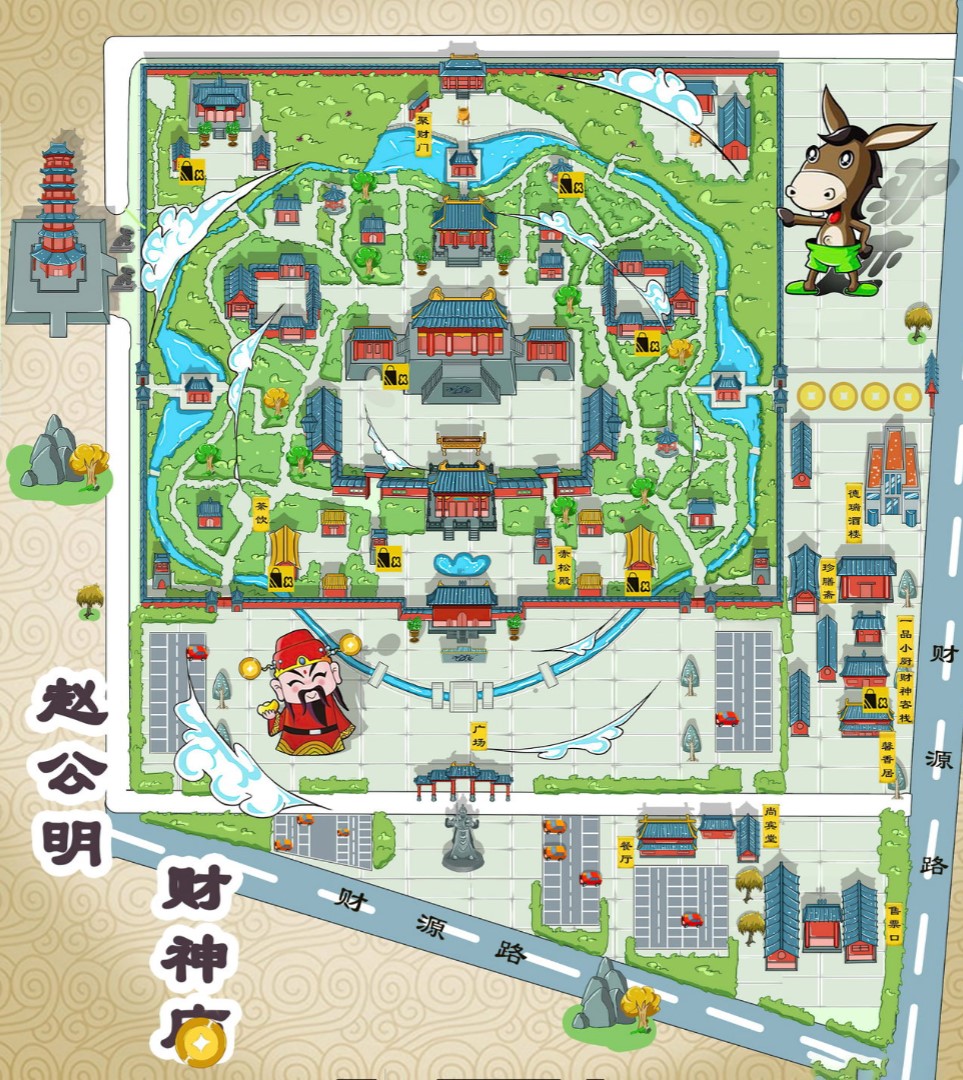 锦州寺庙类手绘地图